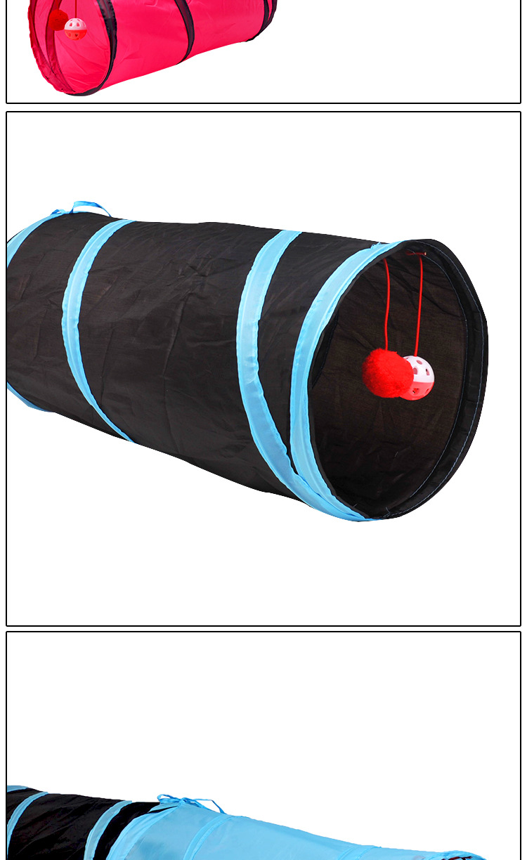 Cat Tunnel Toy Funny Pet 2 Holes Play Tubes Balls Collapsible Crinkle Kitten Toys Puppy Ferrets Rabbit Play Dog Channel Tubes | Fugo Best