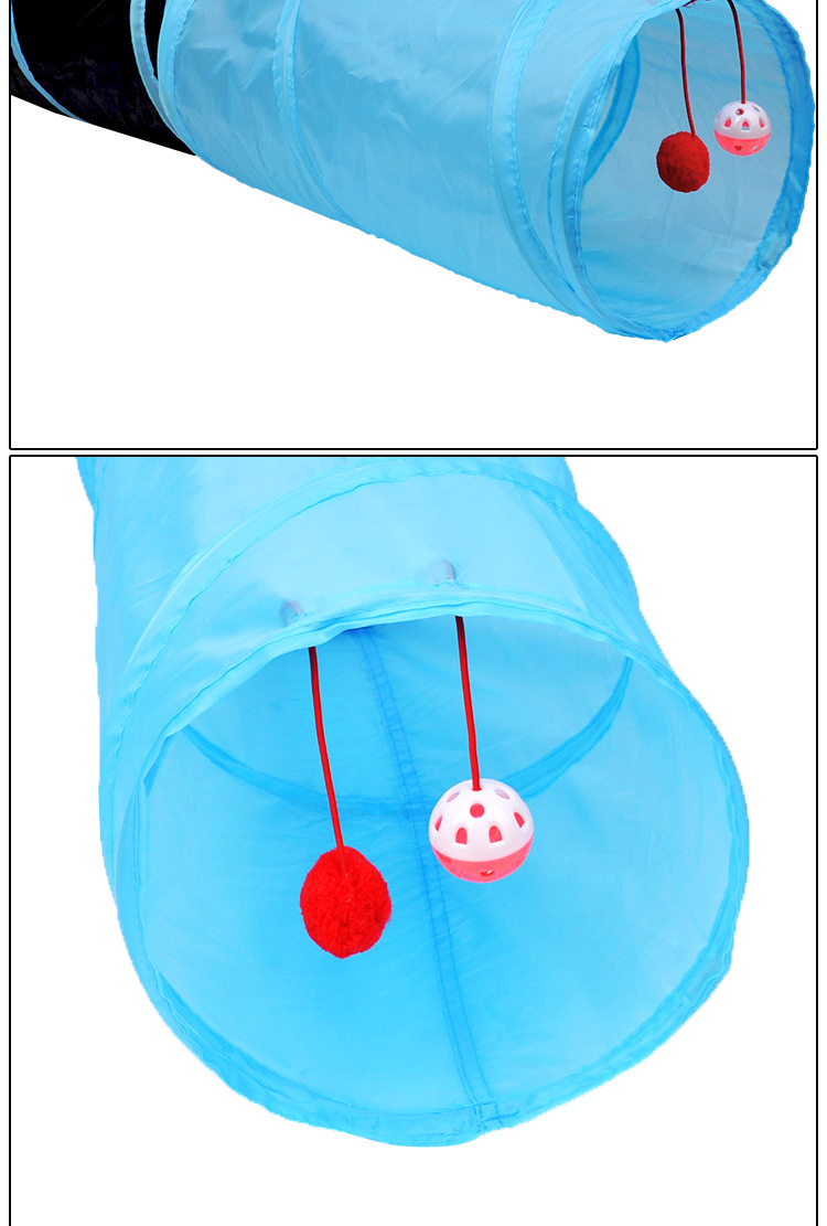 Cat Tunnel Toy Funny Pet 2 Holes Play Tubes Balls Collapsible Crinkle Kitten Toys Puppy Ferrets Rabbit Play Dog Channel Tubes | Fugo Best