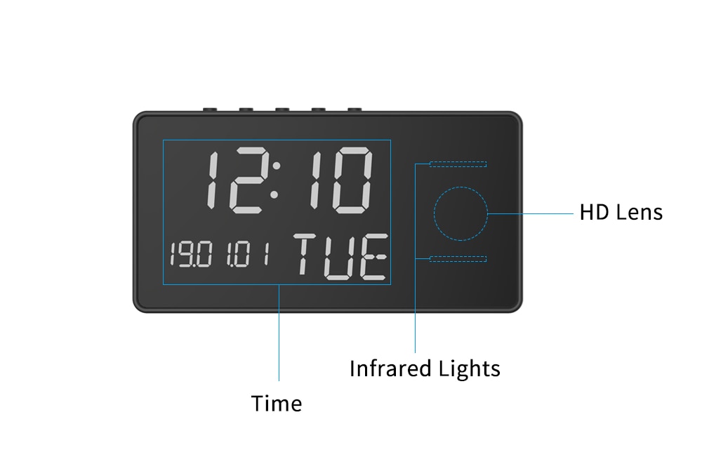 1080P Smart Clock Camera IP WIFI Wireless Home Security Clock Invisible Lens Battery Camera 2MP Video Surveillance Secret Camera | Fugo Best