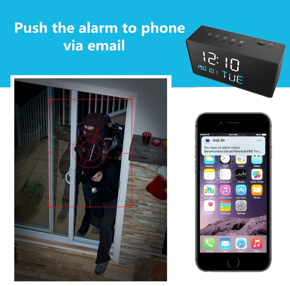 1080P Smart Clock Camera IP WIFI Wireless Home Security Clock Invisible Lens Battery Camera 2MP Video Surveillance Secret Camera | Fugo Best