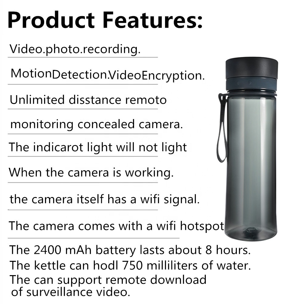 1080P Full HD Mini Camera Portable Office Water Cup Camera Wireless P2P Water Bottle Camera with Wifi Supports TF Card Recording | Fugo Best