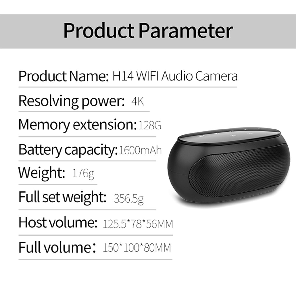 H14 HD 4K Wireless WIFI Mini Camera BT Speaker IR Night Vision 5m Home Security Micro Camera Video Recorder Camcorder Speaker | Fugo Best