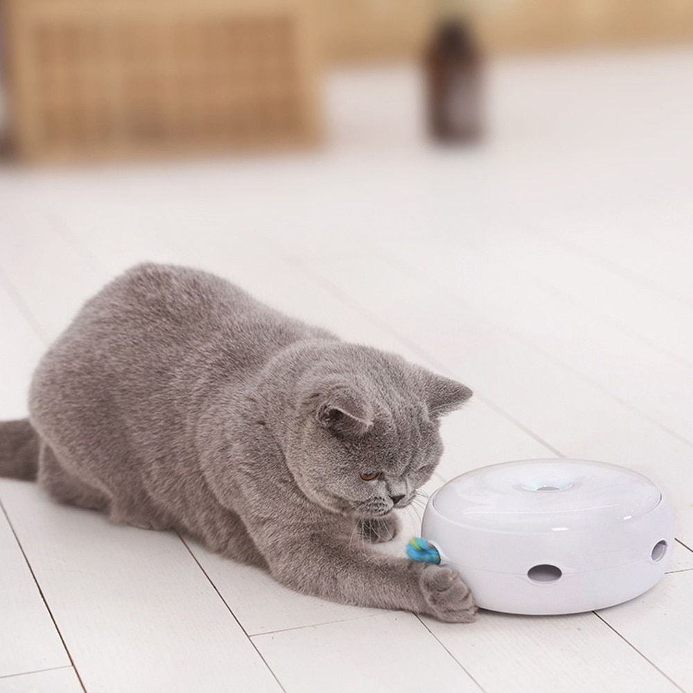 Electric Cat Toy Smart Teasing Cat Stick Crazy Game Spinning Turntable Catching Mouse Donut Automatic anti-slip high quality | Fugo Best
