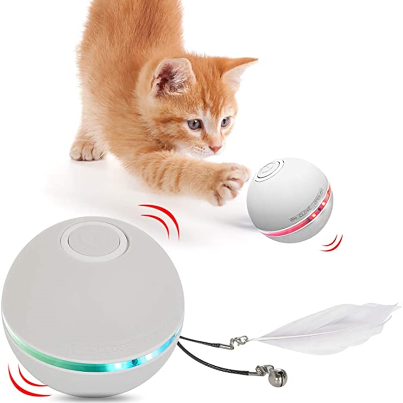 Funny Colorful Electric LED Cat Toy Self Rotating Rolling Flash Ball Rechargeable Cat Kitten Ball Dog Playing Pet Products | Fugo Best