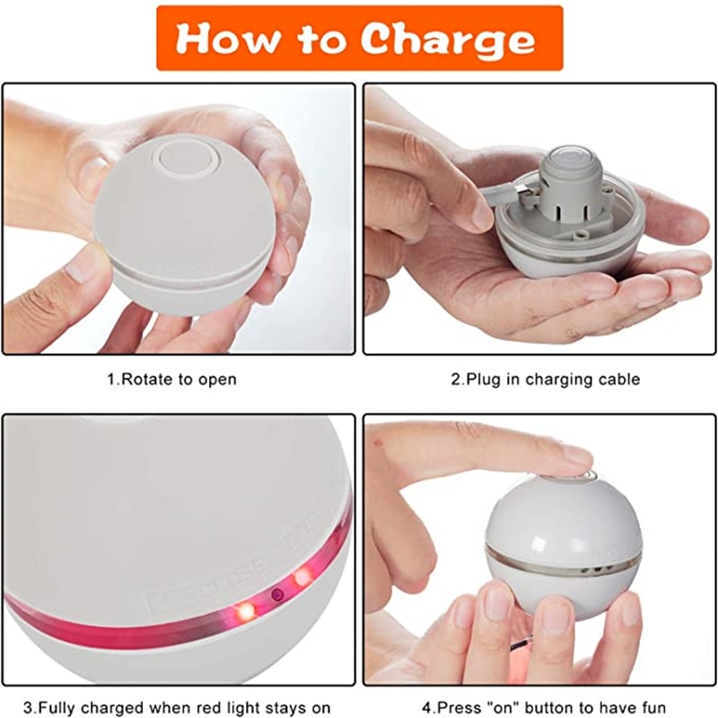 Funny Colorful Electric LED Cat Toy Self Rotating Rolling Flash Ball Rechargeable Cat Kitten Ball Dog Playing Pet Products | Fugo Best