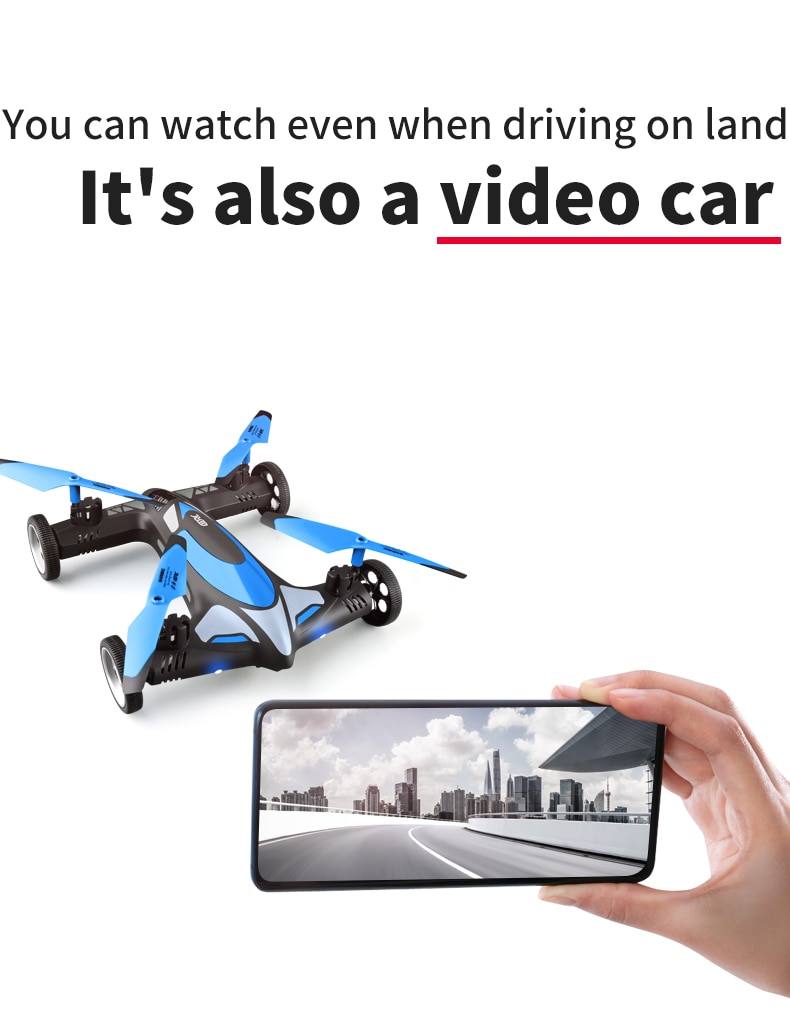 4DRC 2-in-1 2.4G RC Drone Air-Ground Flying Car 4K HD Camera Dron Quadcopter with LED Night light Helicopter Toys For Children | Fugo Best