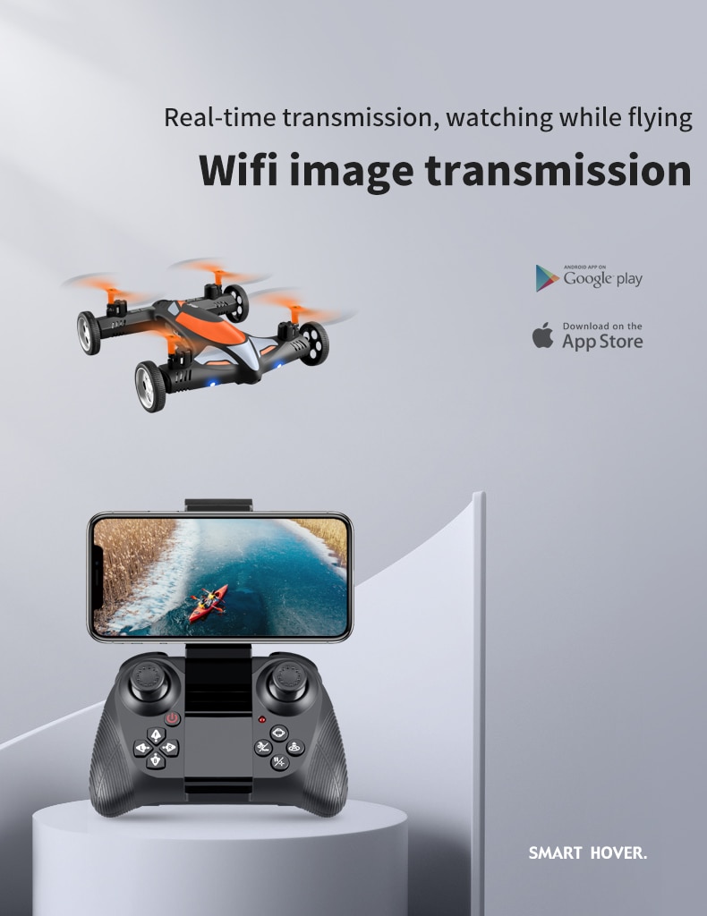 4DRC 2-in-1 2.4G RC Drone Air-Ground Flying Car 4K HD Camera Dron Quadcopter with LED Night light Helicopter Toys For Children | Fugo Best