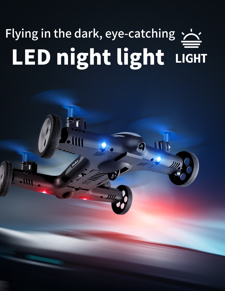 4DRC 2-in-1 2.4G RC Drone Air-Ground Flying Car 4K HD Camera Dron Quadcopter with LED Night light Helicopter Toys For Children | Fugo Best