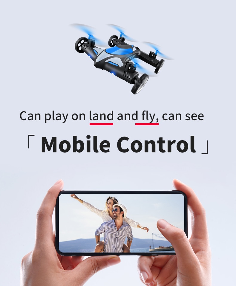 4DRC 2-in-1 2.4G RC Drone Air-Ground Flying Car 4K HD Camera Dron Quadcopter with LED Night light Helicopter Toys For Children | Fugo Best