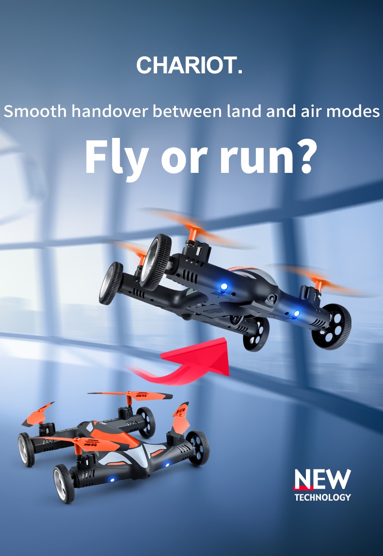 4DRC 2-in-1 2.4G RC Drone Air-Ground Flying Car 4K HD Camera Dron Quadcopter with LED Night light Helicopter Toys For Children | Fugo Best