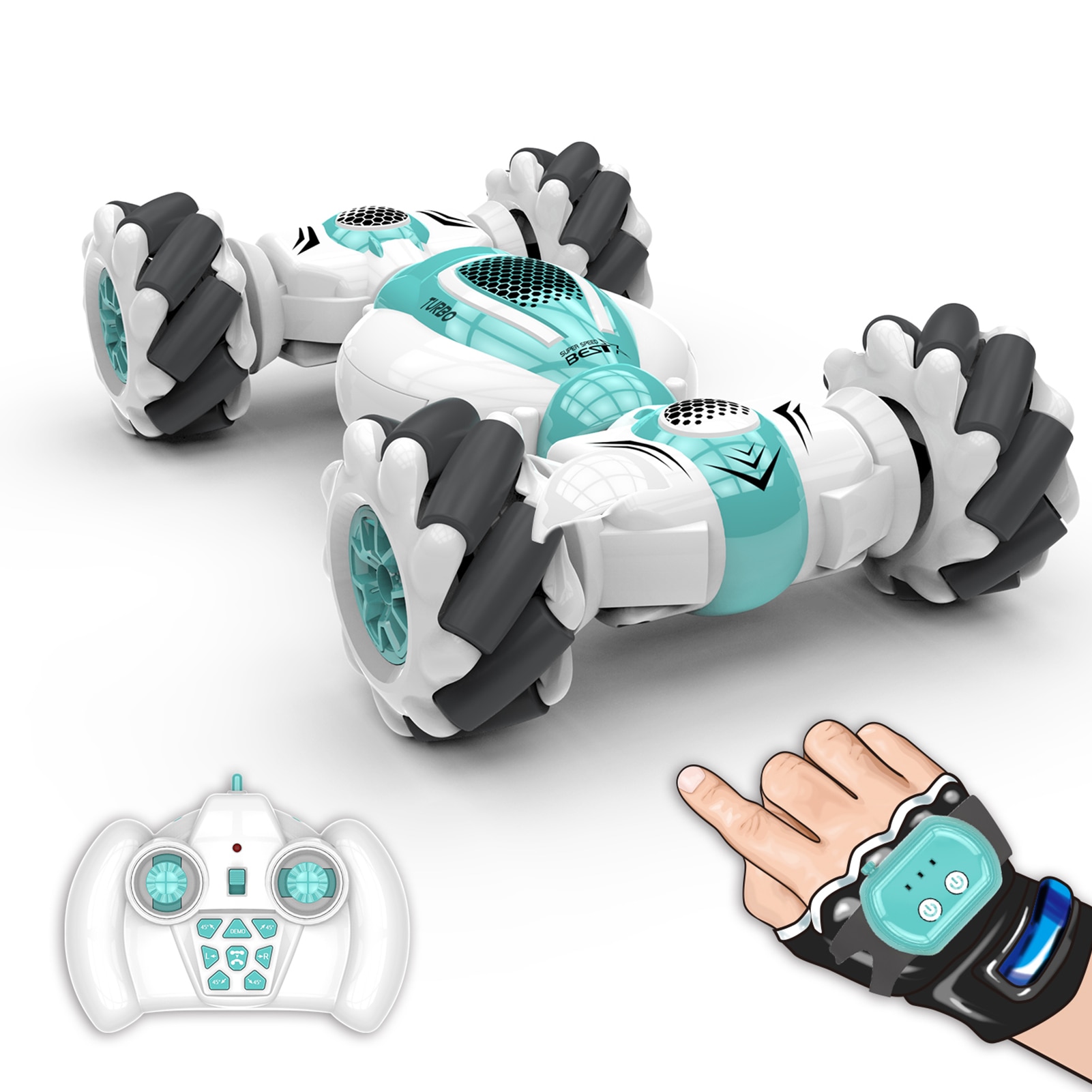 Mini 2.4GHz 4WD RC Stunt Car Remote Control Watch Gesture Sensor Electric Toy RC Drift Car Rotation For Kids Boys Birthday Gift | Fugo Best