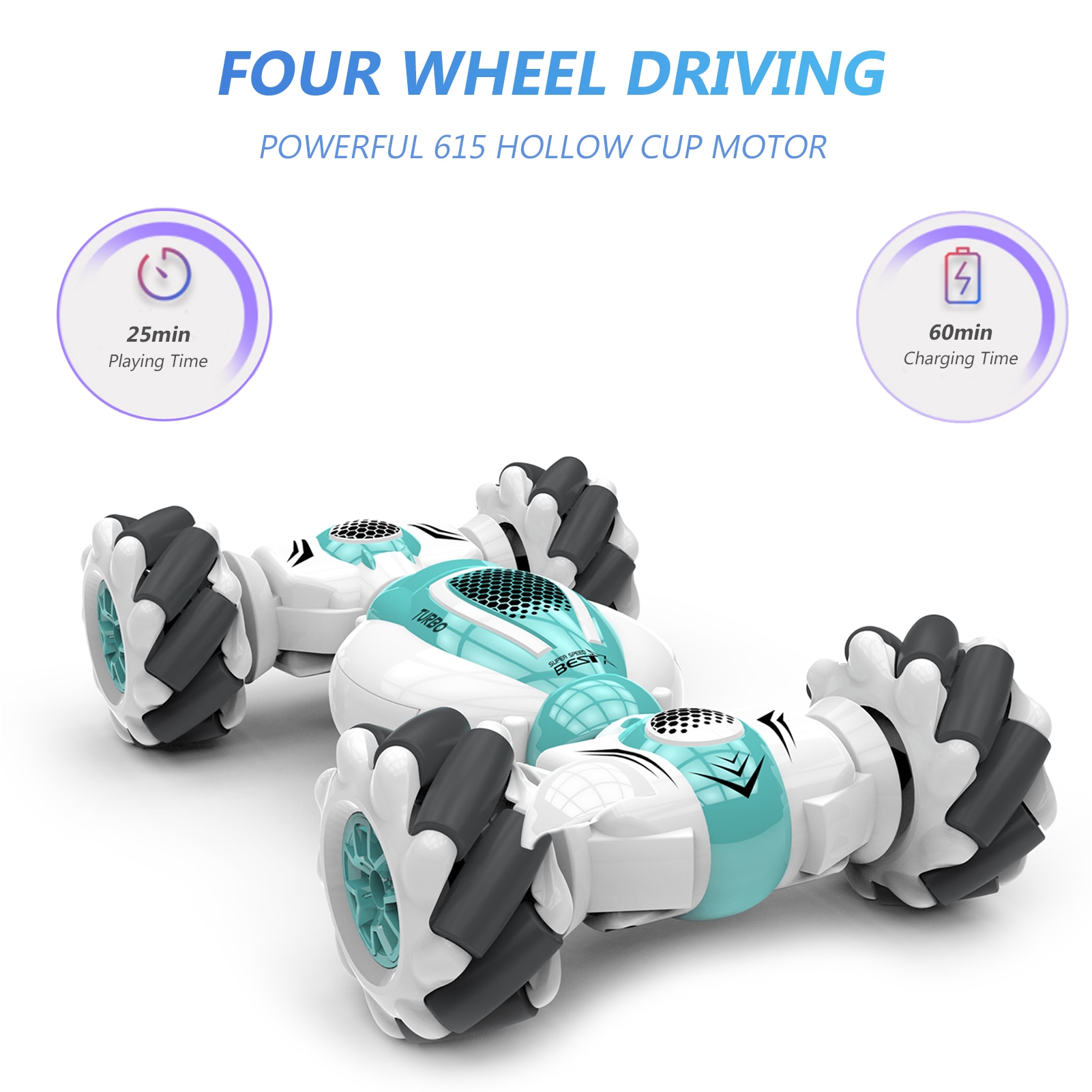 Mini 2.4GHz 4WD RC Stunt Car Remote Control Watch Gesture Sensor Electric Toy RC Drift Car Rotation For Kids Boys Birthday Gift | Fugo Best