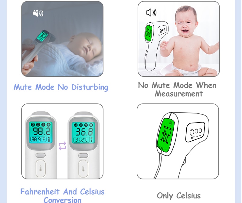 ELERA Baby Thermometer Infrared Digital LCD Body Measurement Forehead Ear Non-Contact Adult Fever IR Children Termometro | Fugo Best