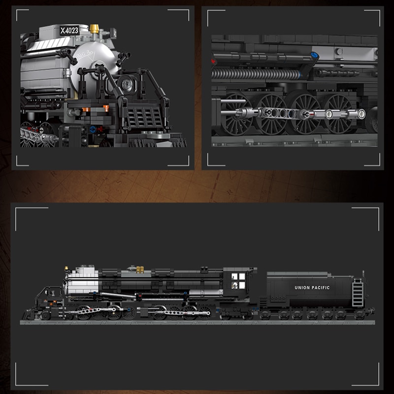 1608PCS City High-Speed Rail Building Blocks Locomotive Technical Steam Train Big Boy Bricks DIY Toys For Children Kids Gifts | Fugo Best