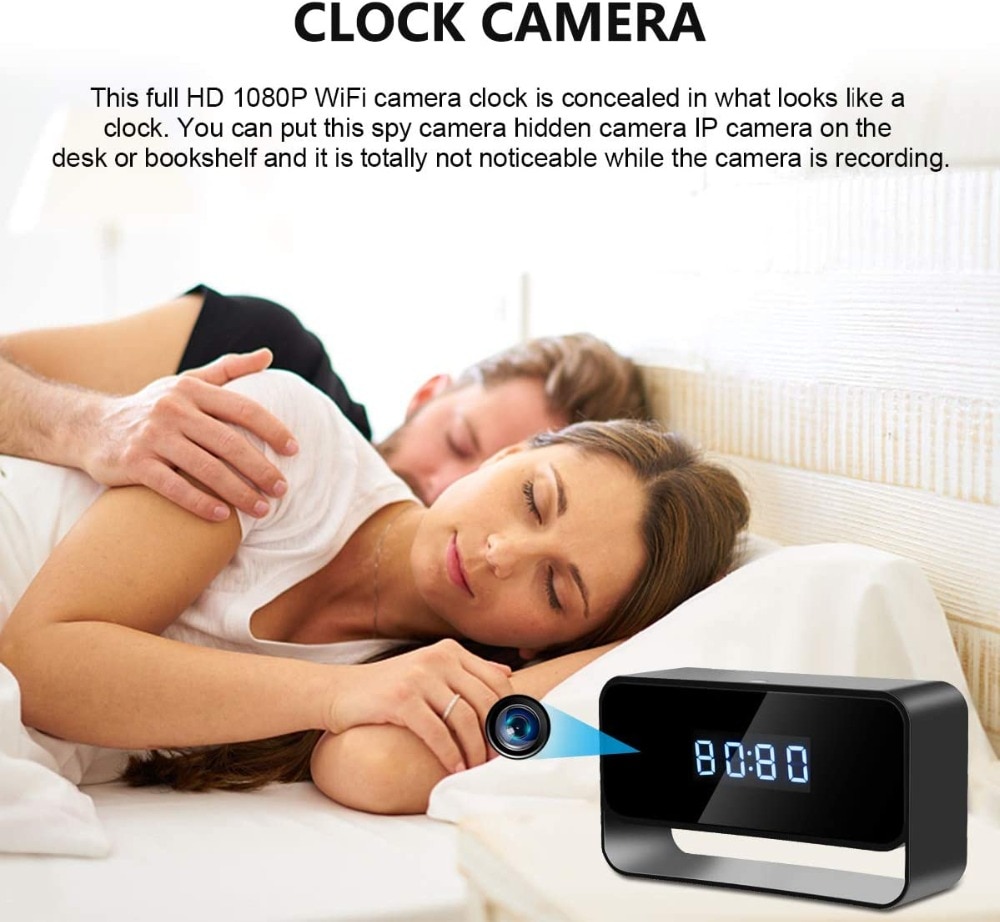1080P Mini Camera Clock Wireless Clocks Cameras HD WiFi Covert Surveillance Security Cam Night Vision 12/24 Hour Detection Alert | Fugo Best