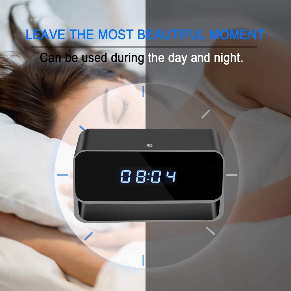 1080P Mini Camera Clock Wireless Clocks Cameras HD WiFi Covert Surveillance Security Cam Night Vision 12/24 Hour Detection Alert | Fugo Best