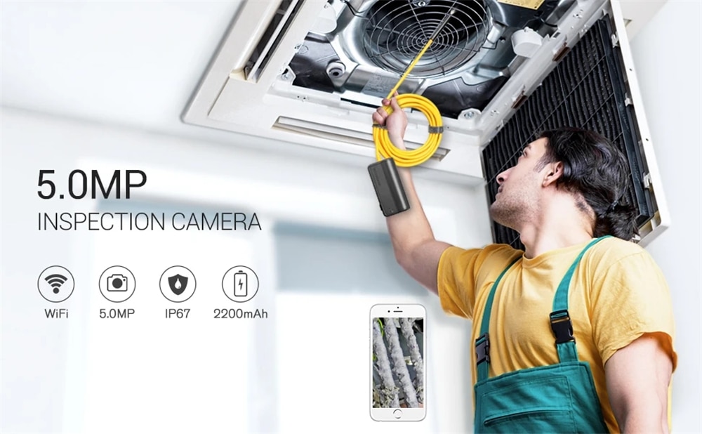 DEPSTECH 5MP Car Endoscope for Smartphone Mini Camera 1944P HD Endoscopic Camera for Mobile Wireless Endoscope for Car | Fugo Best