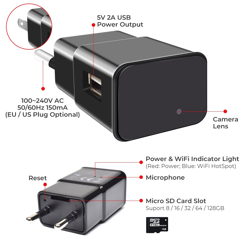Surveillance 1080P Wifi Plug Mini Cameras USB Audio Micro Camcorders Wireless Video Recorder Night Vision Security Cam Hidden TF | Fugo Best