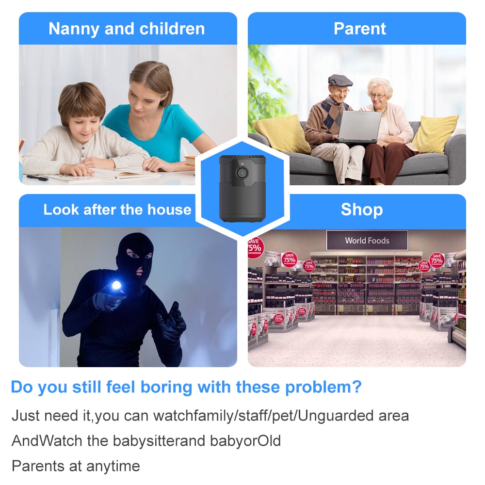 New HD Wifi Camera Smart Home Baby Monitor Camera Portable Hidden Outdoor Mini Camcorder 2MP HD IR ngihtvision | Fugo Best