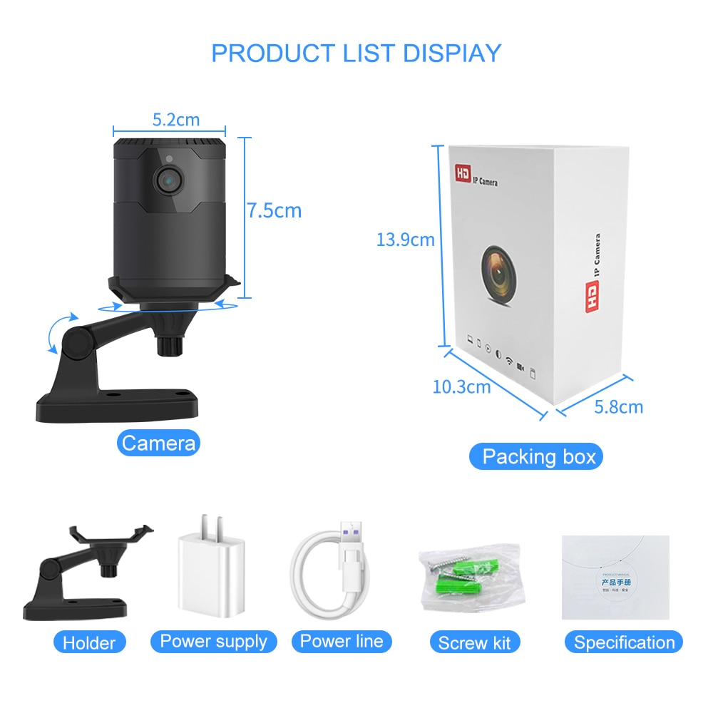 New HD Wifi Camera Smart Home Baby Monitor Camera Portable Hidden Outdoor Mini Camcorder 2MP HD IR ngihtvision | Fugo Best