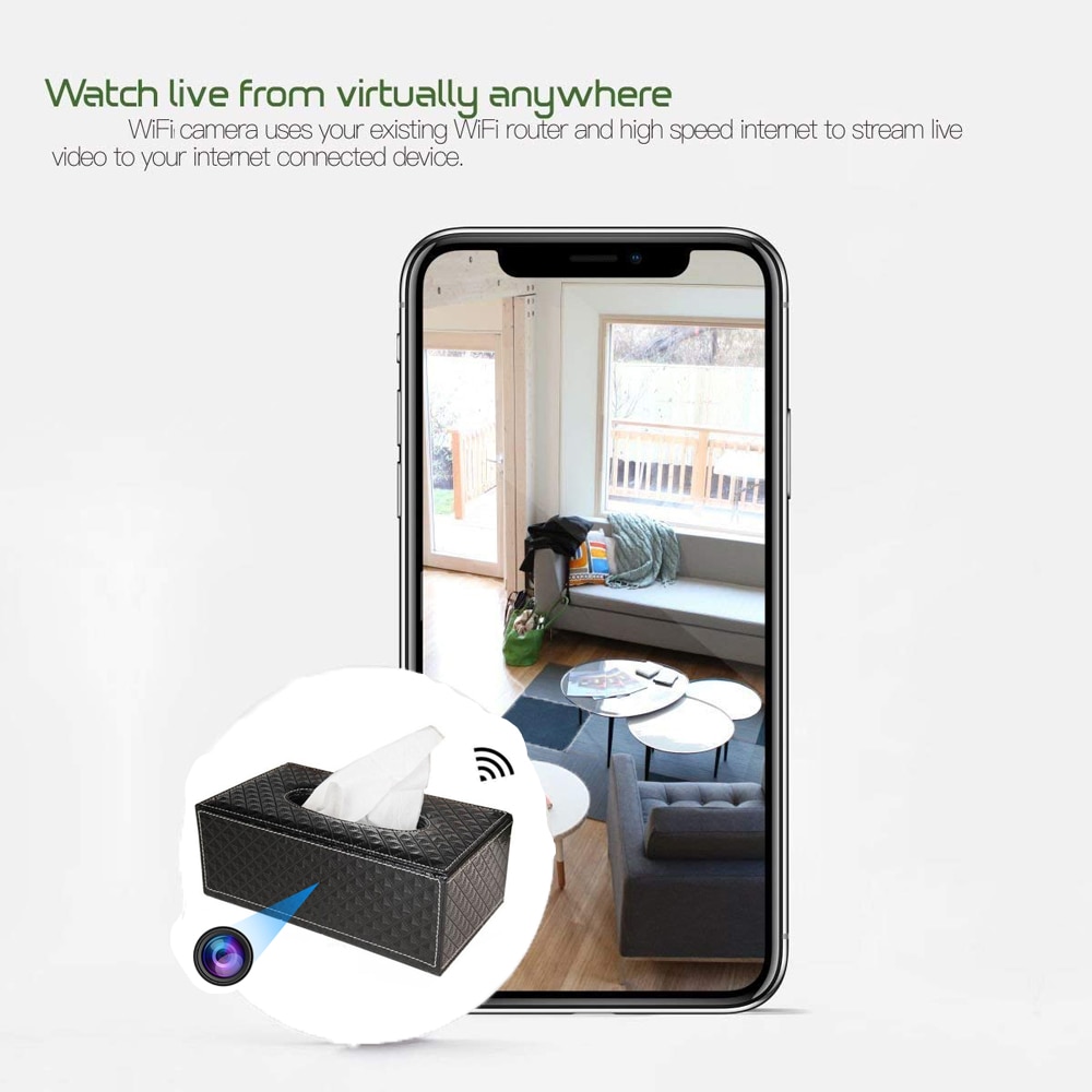 1080P HD PU Leather Tissue Box Wifi Camera Home Security Surveillance Camera Motion Detection Baby Monitor Romote Monitoring | Fugo Best