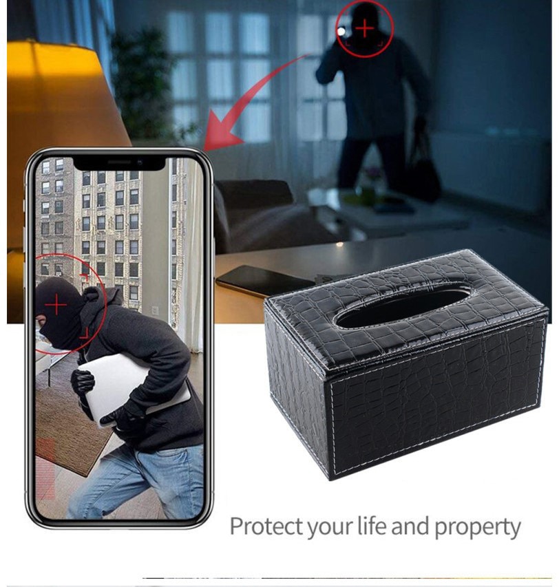 1080P HD PU Leather Tissue Box Wifi Camera Home Security Surveillance Camera Motion Detection Baby Monitor Romote Monitoring | Fugo Best