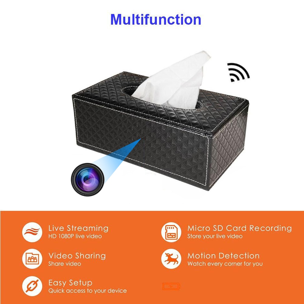 1080P HD PU Leather Tissue Box Wifi Camera Home Security Surveillance Camera Motion Detection Baby Monitor Romote Monitoring | Fugo Best
