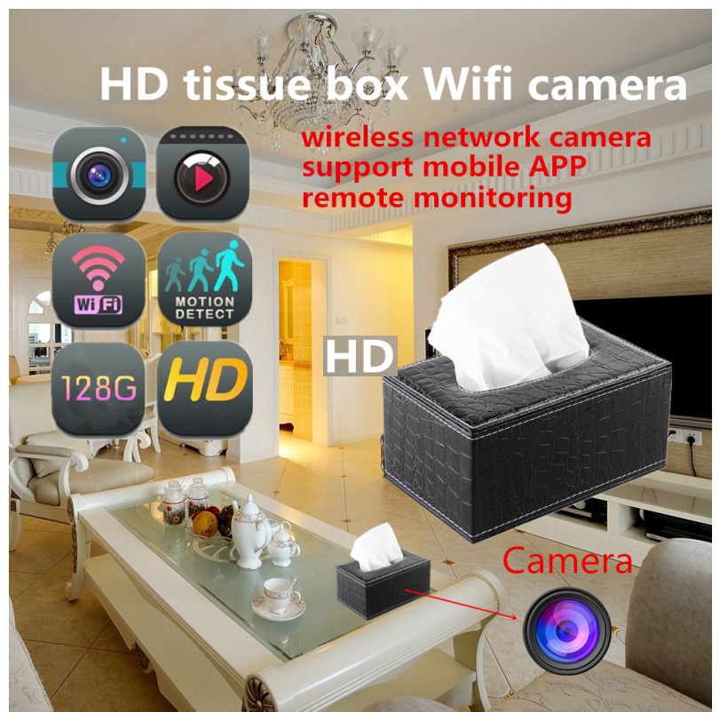 1080P HD PU Leather Tissue Box Wifi Camera Home Security Surveillance Camera Motion Detection Baby Monitor Romote Monitoring | Fugo Best