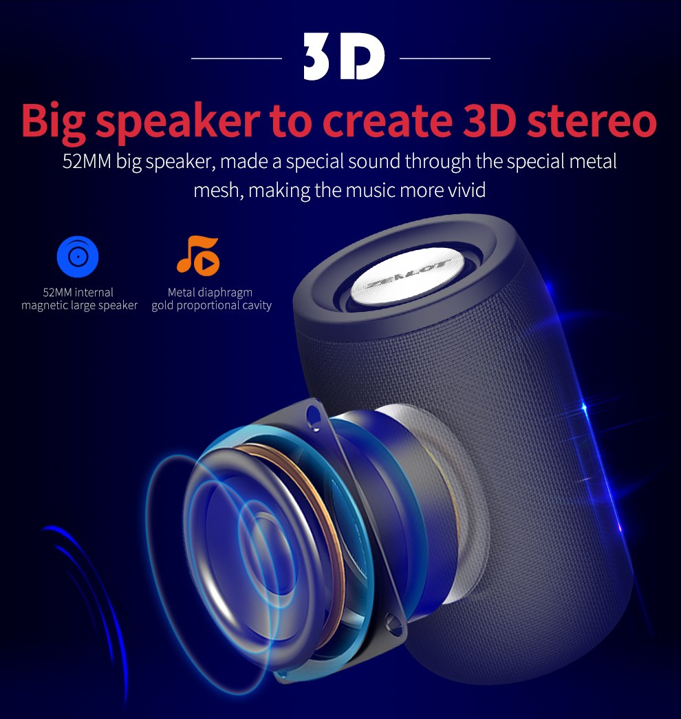 ZEALOT S51 Bluetooth Wireless Computer Speakers Column Large Music Center Radio Subwoofer Portable Outdoor Powerful Loudspeakers | Fugo Best