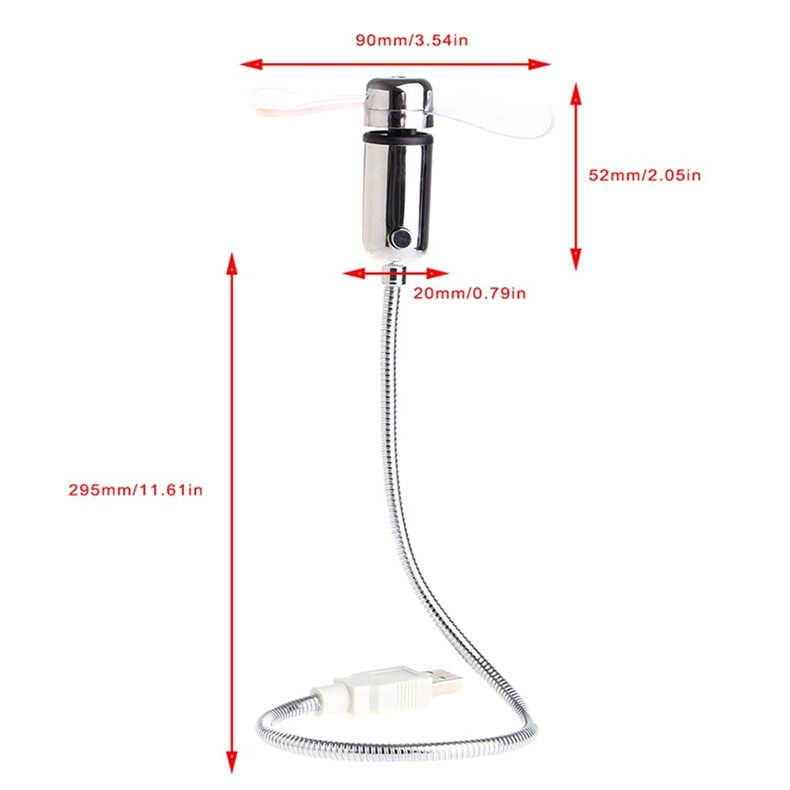 USB Mini Clock LED Light USB Fan Time Clock Creative Adjustable Desktop Clock Portable Flexible Cool Gadget Time Display | Fugo Best
