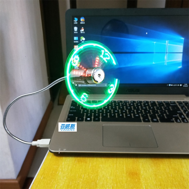 USB Mini Clock LED Light USB Fan Time Clock Creative Adjustable Desktop Clock Portable Flexible Cool Gadget Time Display | Fugo Best