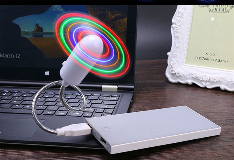 USB Mini Clock LED Light USB Fan Time Clock Creative Adjustable Desktop Clock Portable Flexible Cool Gadget Time Display | Fugo Best