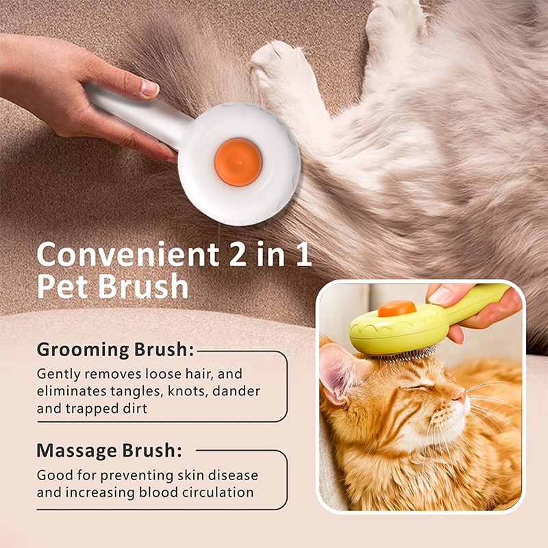 Donut Cat Comb Cat Brush Comb For Dogs Pets Hair Brush Pet Hair Remover Shedding Self Cleaning Comb Pet Grooming And Care | Fugo Best