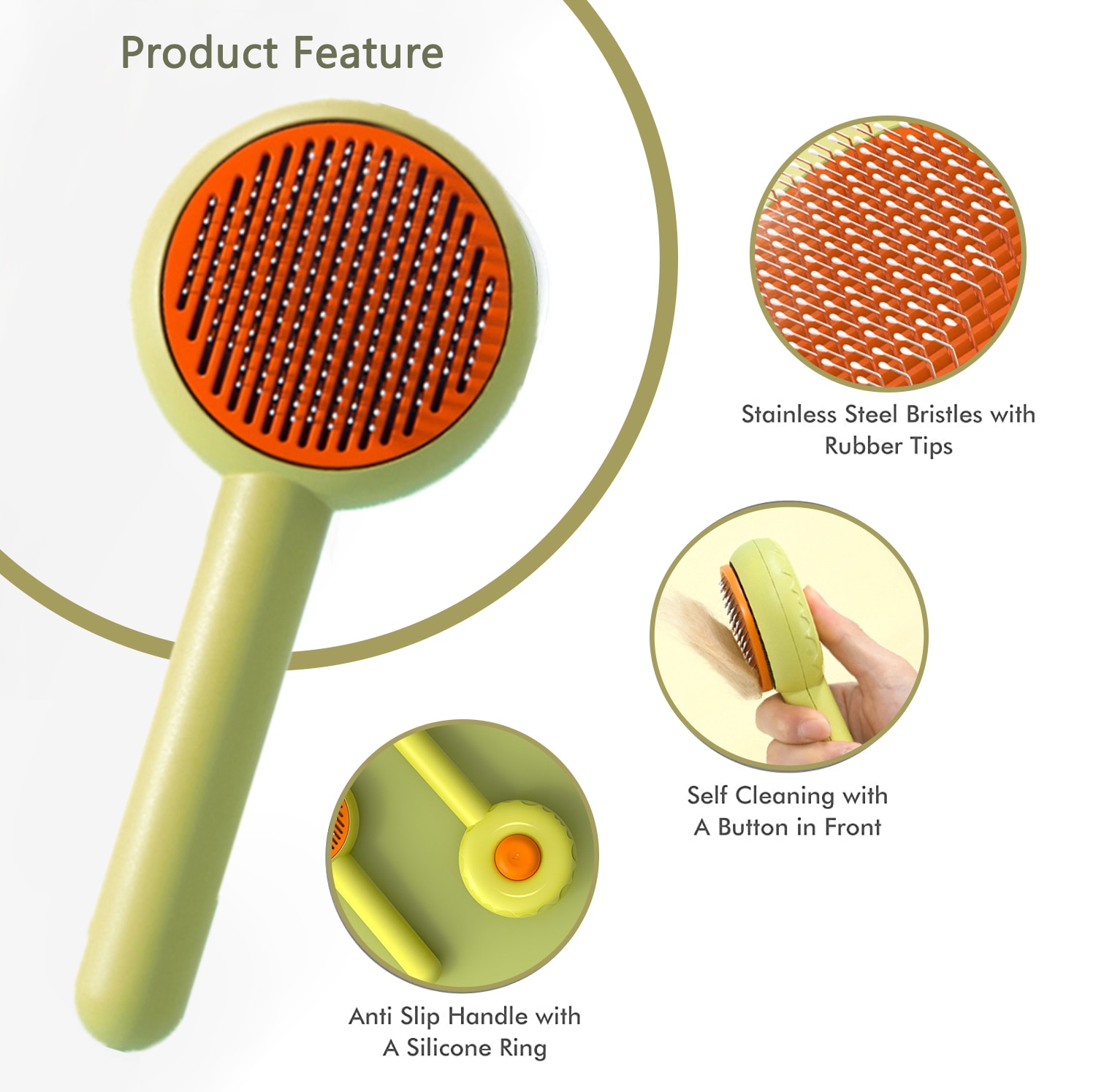 Donut Cat Comb Cat Brush Comb For Dogs Pets Hair Brush Pet Hair Remover Shedding Self Cleaning Comb Pet Grooming And Care | Fugo Best