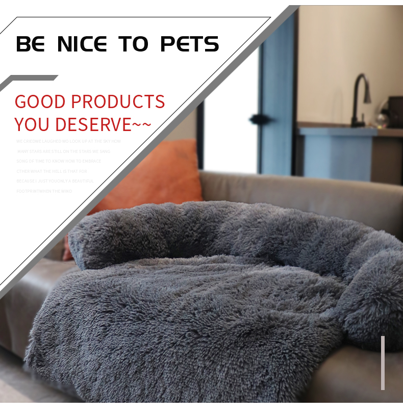 New Dog Sofa Round Comfortable Plush Kennel Plush Blanket Dual-use Warm Pet Litter Cat Bed Deep Sleep Blanket Pad Pet Supplies | Fugo Best