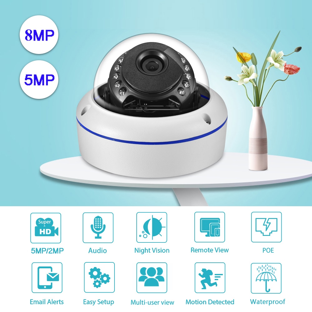 Azishn 8MP 4K IP Camera H.265 POE Video Surveillance Outdoor Waterproof Explosion-proof Security Protection CCTV Camera | Fugo Best