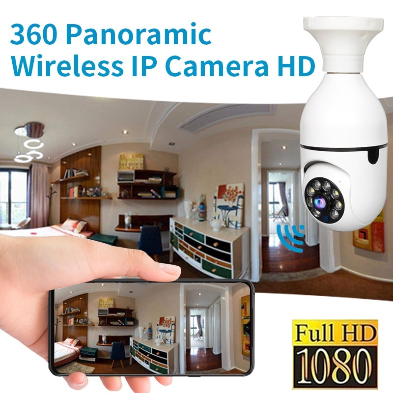Bulb Cam E27 Surveillance Camera 5G WiFi Camera Night Vision Automatic Human Tracking For Home Security Protection CCTV Cam | Fugo Best