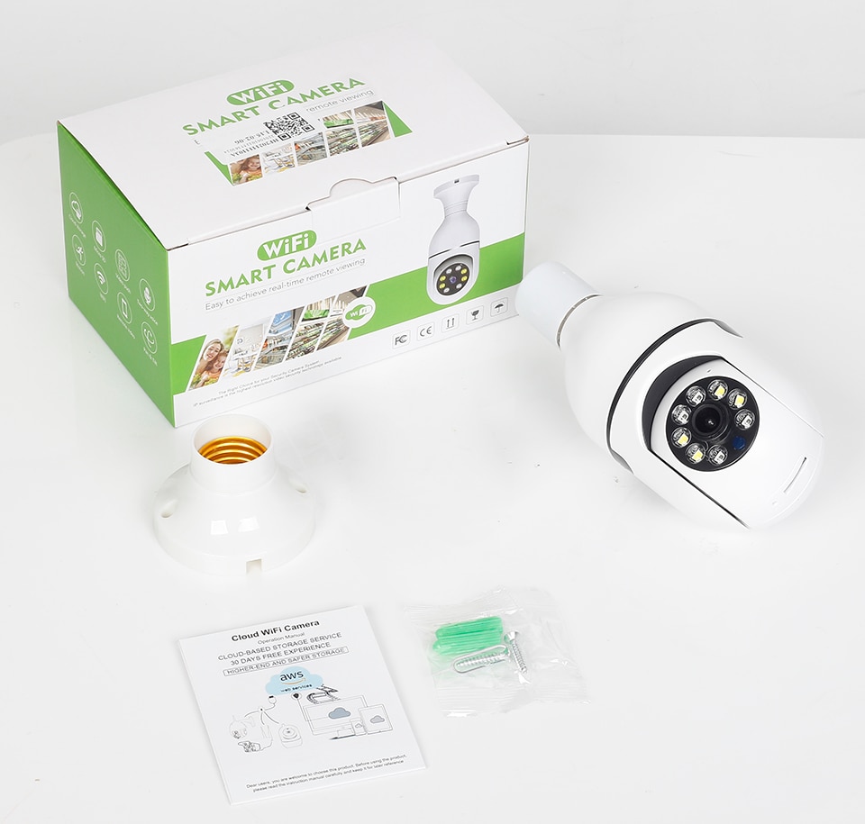 Bulb Cam E27 Surveillance Camera 5G WiFi Camera Night Vision Automatic Human Tracking For Home Security Protection CCTV Cam | Fugo Best