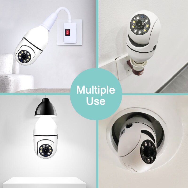 Bulb Cam E27 Surveillance Camera 5G WiFi Camera Night Vision Automatic Human Tracking For Home Security Protection CCTV Cam | Fugo Best