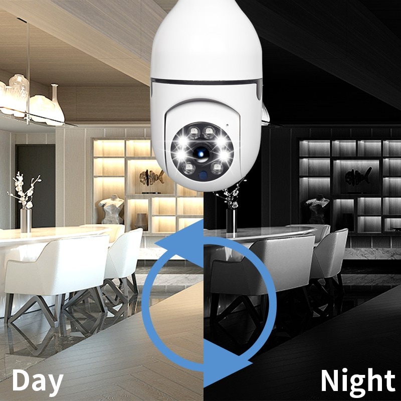 Bulb Cam E27 Surveillance Camera 5G WiFi Camera Night Vision Automatic Human Tracking For Home Security Protection CCTV Cam | Fugo Best