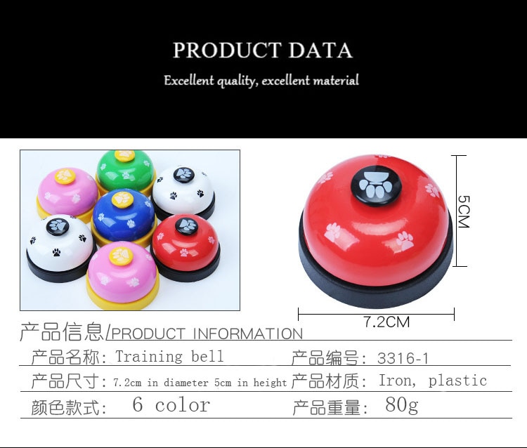 6 Color Bell Ringer Training Dog Supplies Vocal Footprints Paw Prints Cat Toys Pets Ring The Button | Fugo Best