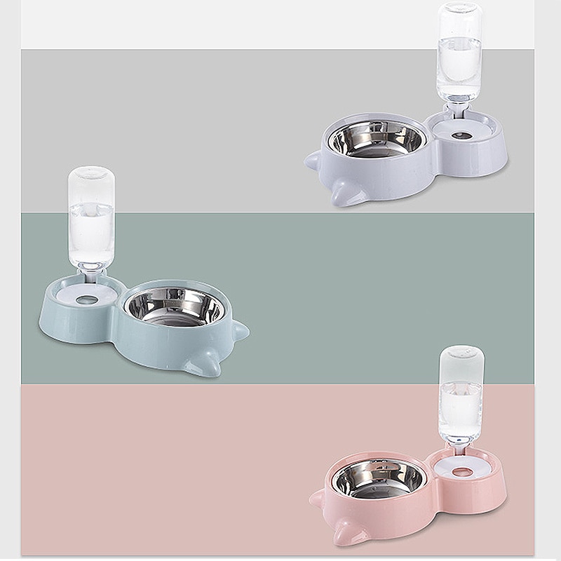 Automatic Pet Cat dog Feeder Bowls Water Dispenser Kitten Drinking Bowl Dogs Feeder Food Dish Stainless Steel Pet Bowl Goods | Fugo Best