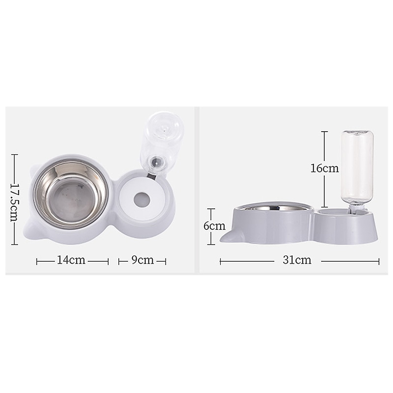 Automatic Pet Cat dog Feeder Bowls Water Dispenser Kitten Drinking Bowl Dogs Feeder Food Dish Stainless Steel Pet Bowl Goods | Fugo Best