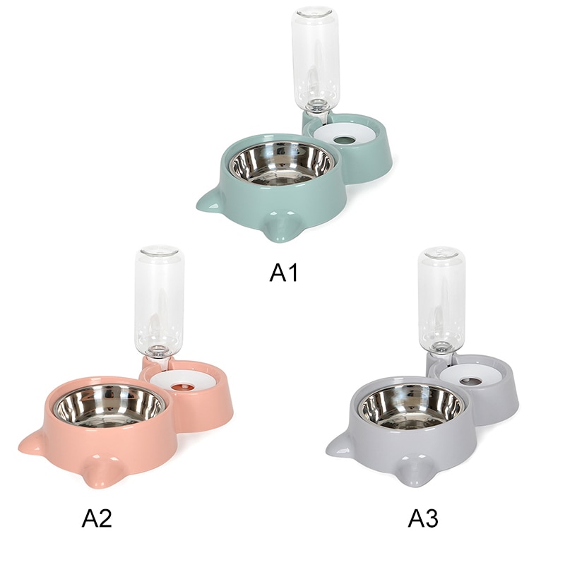 Automatic Pet Cat dog Feeder Bowls Water Dispenser Kitten Drinking Bowl Dogs Feeder Food Dish Stainless Steel Pet Bowl Goods | Fugo Best