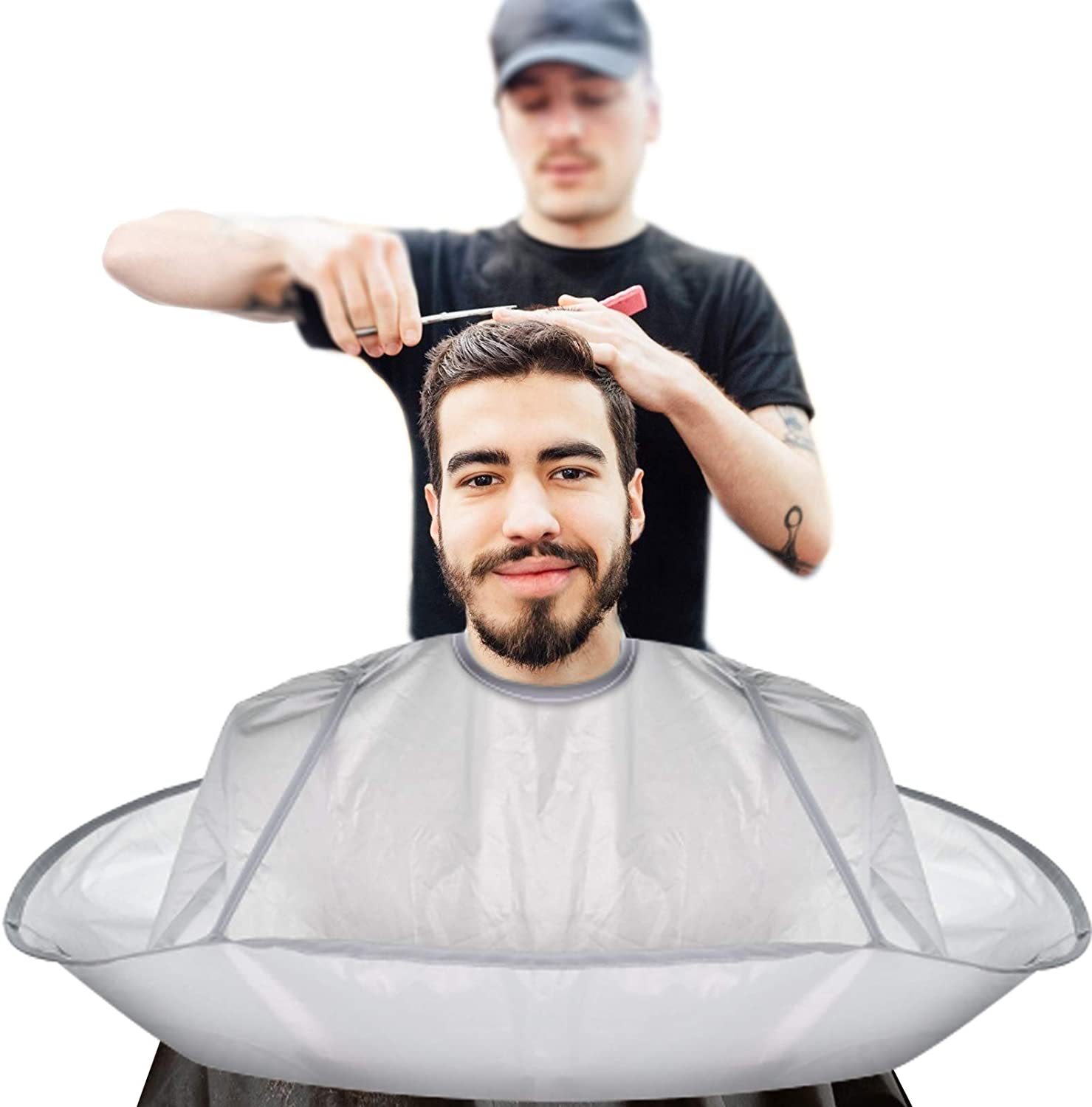 60 CM Waterproof Hair Cutting Cloak Cape Salon Barber Hairdressing Cover Hair Collector Cloth Wrap Foldable Shave Apron Hair | Fugo Best