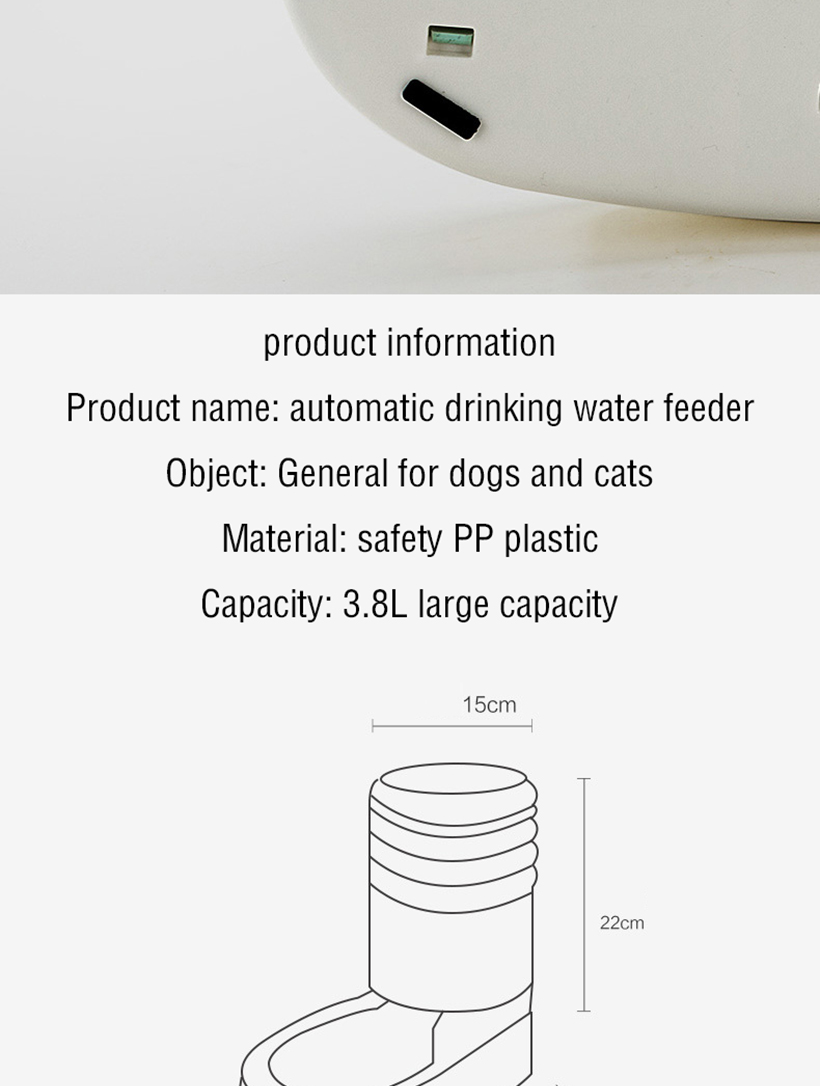 3.8 L Pet Automatic Feeding Bowls Dog Food Feeder Cat Water Feeder Large Capacity Food Water Dispenser Large Capacity Pet Bowls | Fugo Best