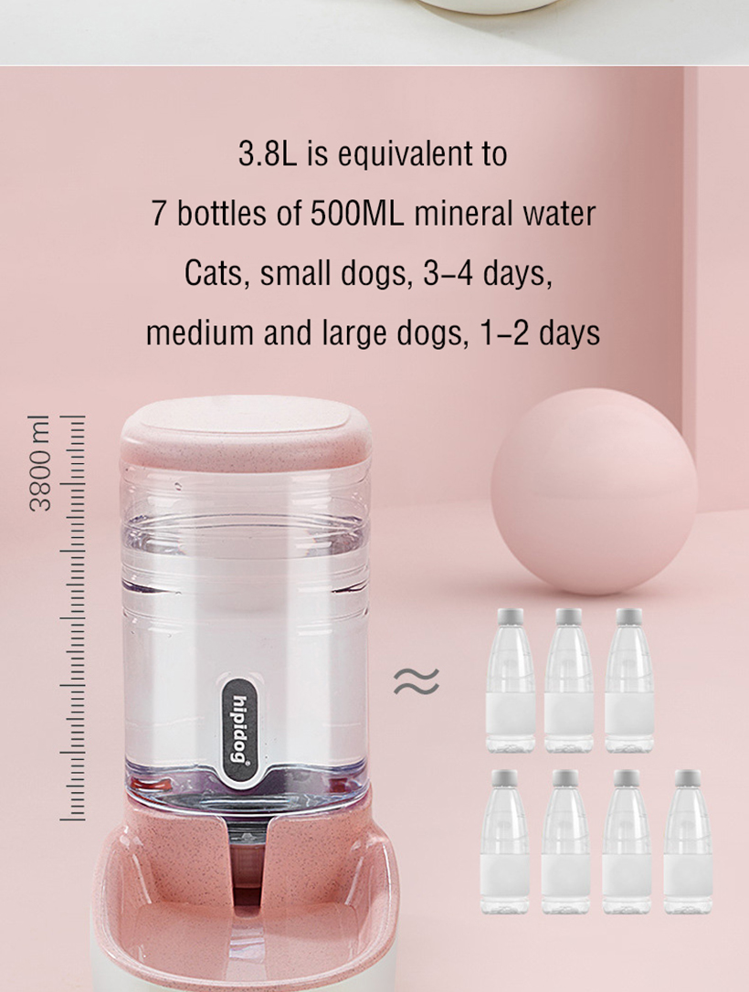 3.8 L Pet Automatic Feeding Bowls Dog Food Feeder Cat Water Feeder Large Capacity Food Water Dispenser Large Capacity Pet Bowls | Fugo Best