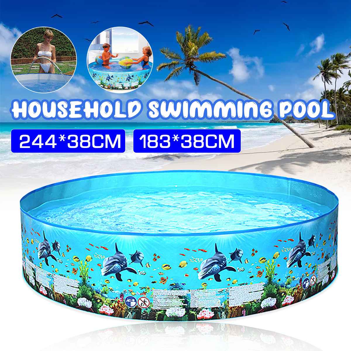 122/152/183/244cm Framed Pool Swimming Pool Large Pools for Country House No Inflatable Family Paddling Pools For Adults Kids | Fugo Best