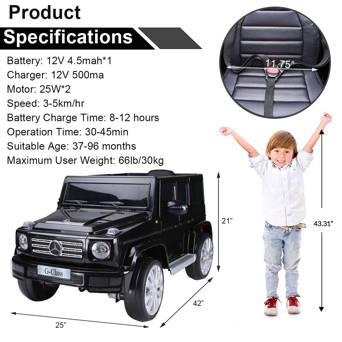 Kimbosmart Childrens Gifts Kids Ride On Car 12V Kids Electric Car For Children Ride Vehicles Baby Car 4 Wheels LED Lights Music | Fugo Best