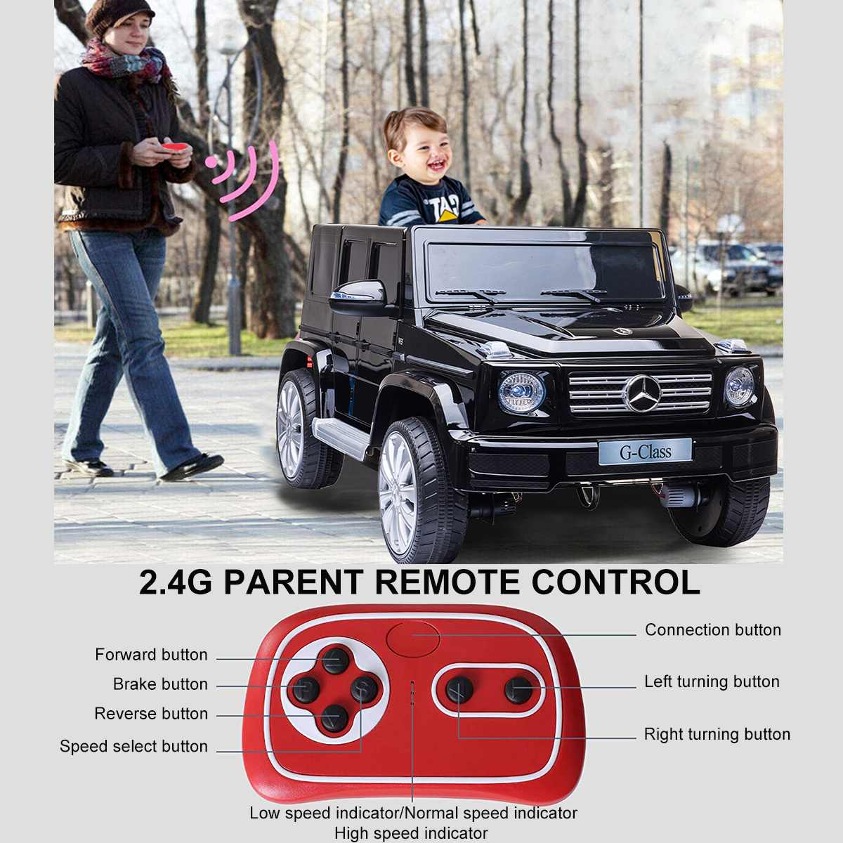 Kimbosmart Childrens Gifts Kids Ride On Car 12V Kids Electric Car For Children Ride Vehicles Baby Car 4 Wheels LED Lights Music | Fugo Best
